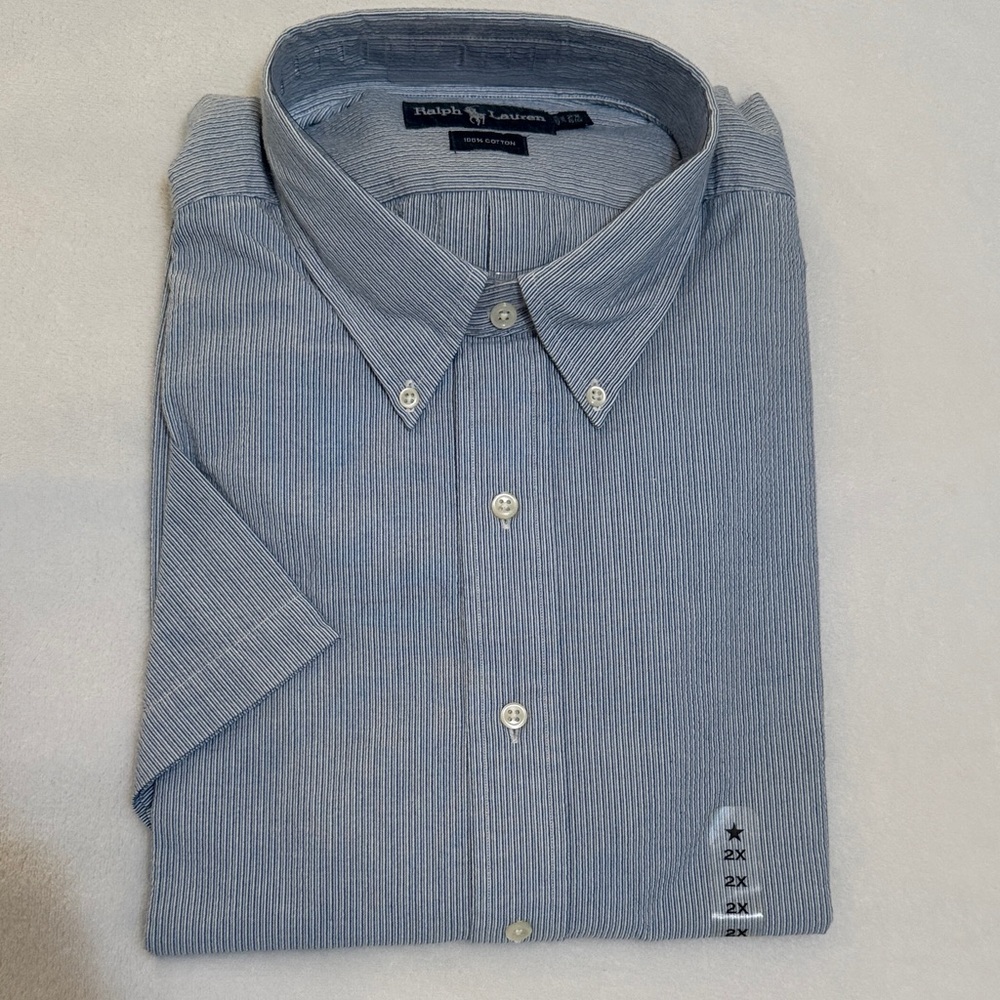 Ralph Lauren Men's Blue Pinstripe Shirt